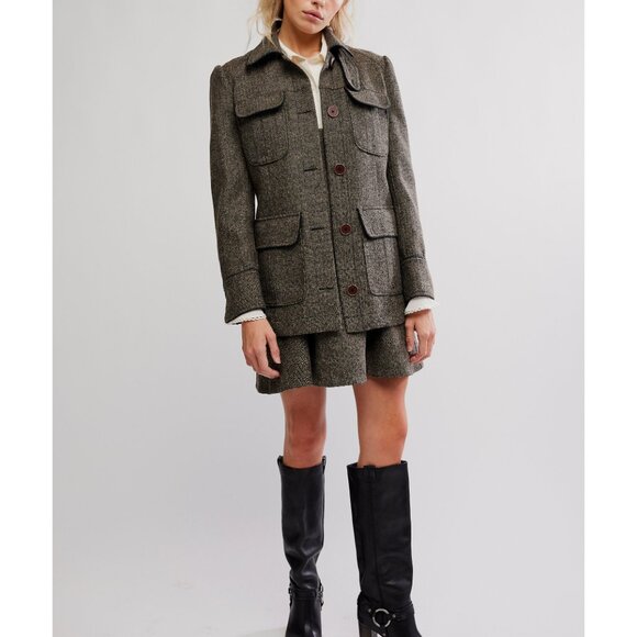 🆕 FREE PEOPLE Cyd Mini Dress / Espresso Combo - Picture 6 of 10